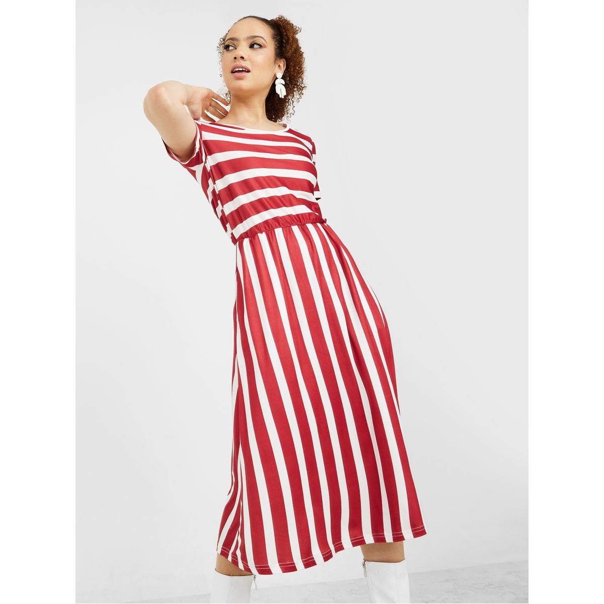 فستان ميدي باكمام قصيرة من ستايلي-women-clothing-dresses-image-1