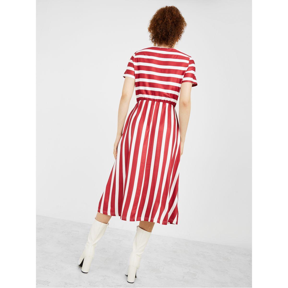 فستان ميدي باكمام قصيرة من ستايلي-women-clothing-dresses-image-4