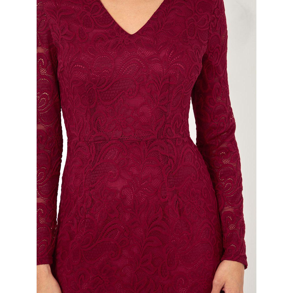 Styli Long Sleeves V Neck Lace Insert A-Line Maxi Dress-women-clothing-dresses-image-3