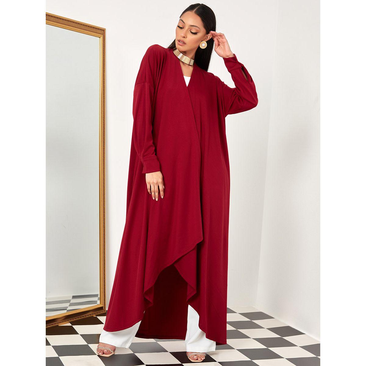 Styli Open Front Asymmetrical Abaya-women-arabicclothing-abayas-image-2