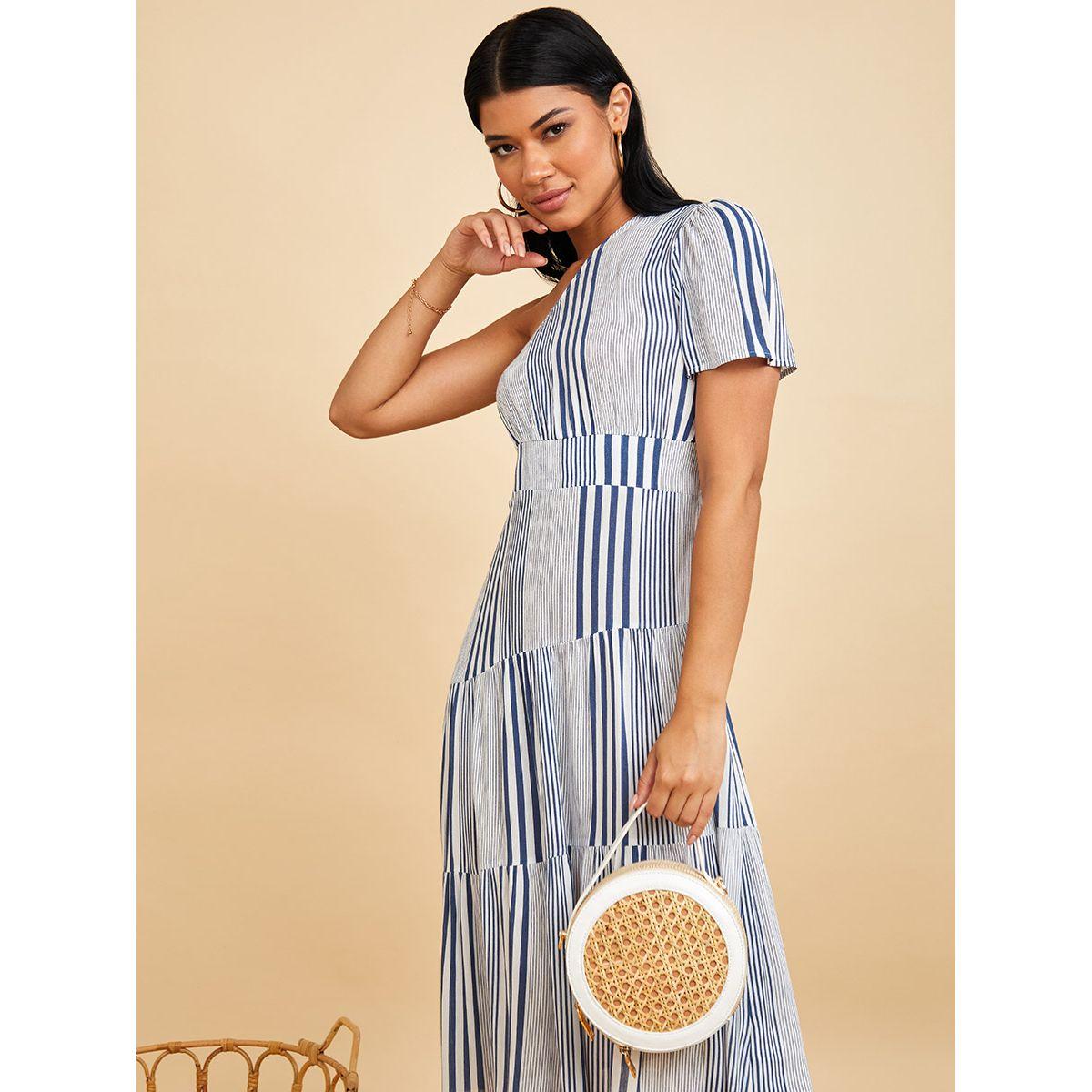 فستان ميدي بكتف واحد من ستايلي-women-clothing-dresses-image-2