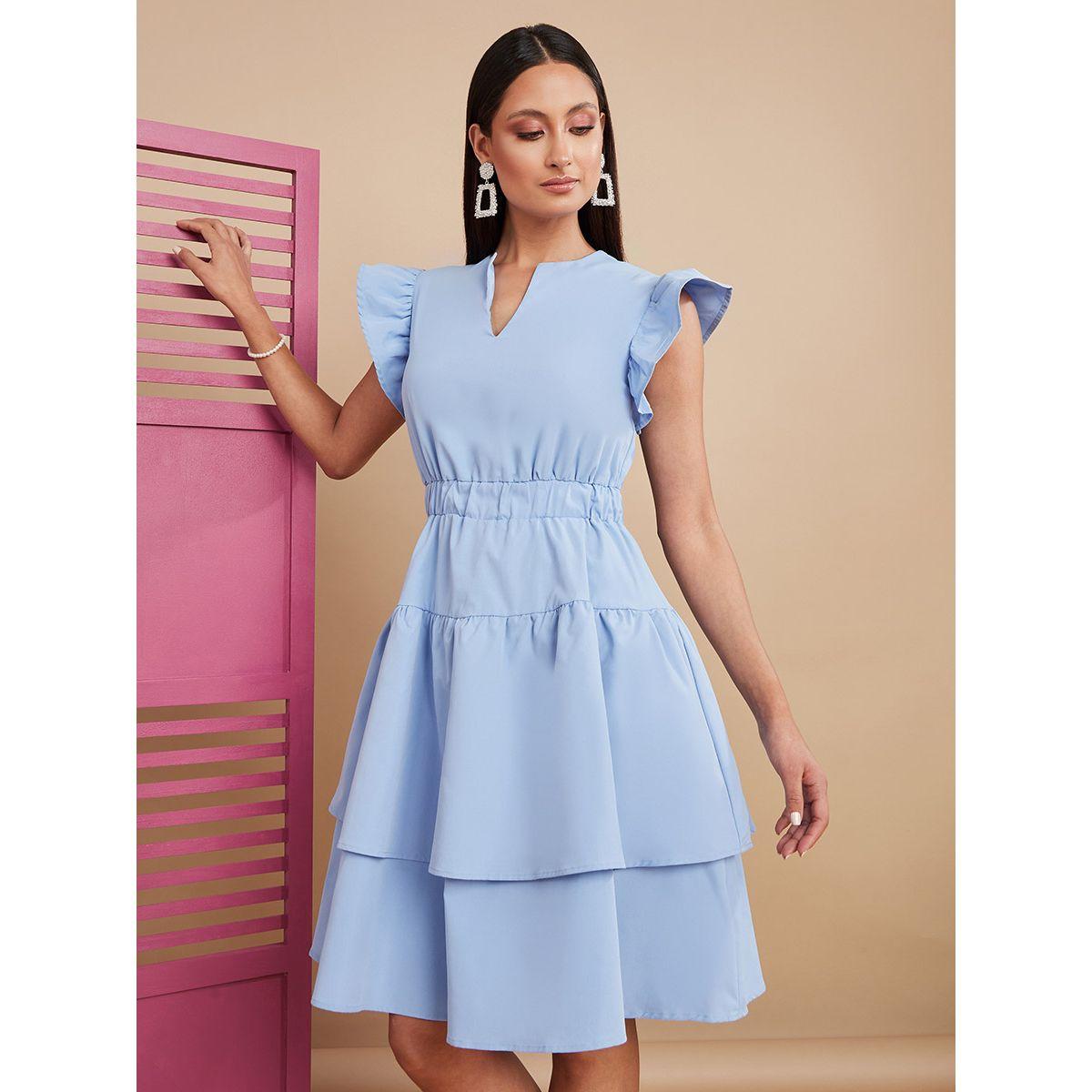فستان باكمام مزينة بكشكش من ستايلي-women-clothing-dresses-image-2
