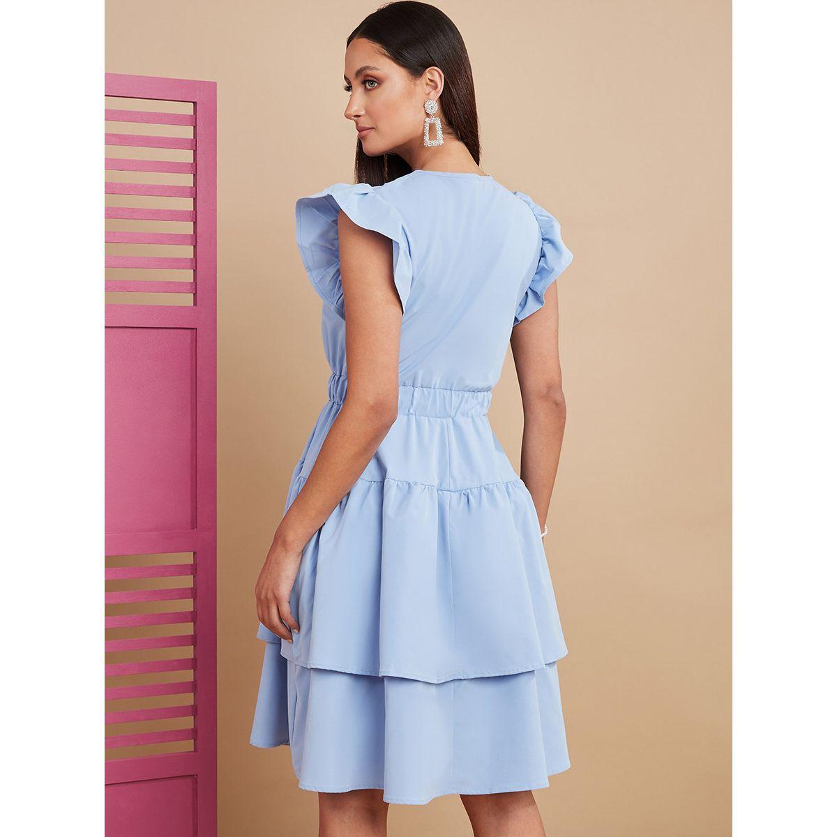 فستان باكمام مزينة بكشكش من ستايلي-women-clothing-dresses-image-4