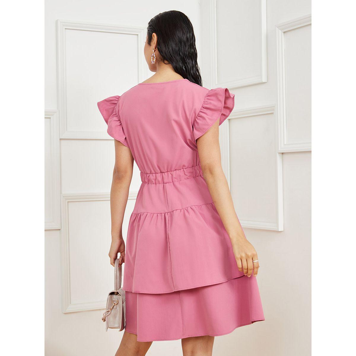 فستان بطيات واكمام مكشكشة من ستايلي-women-clothing-dresses-image-4