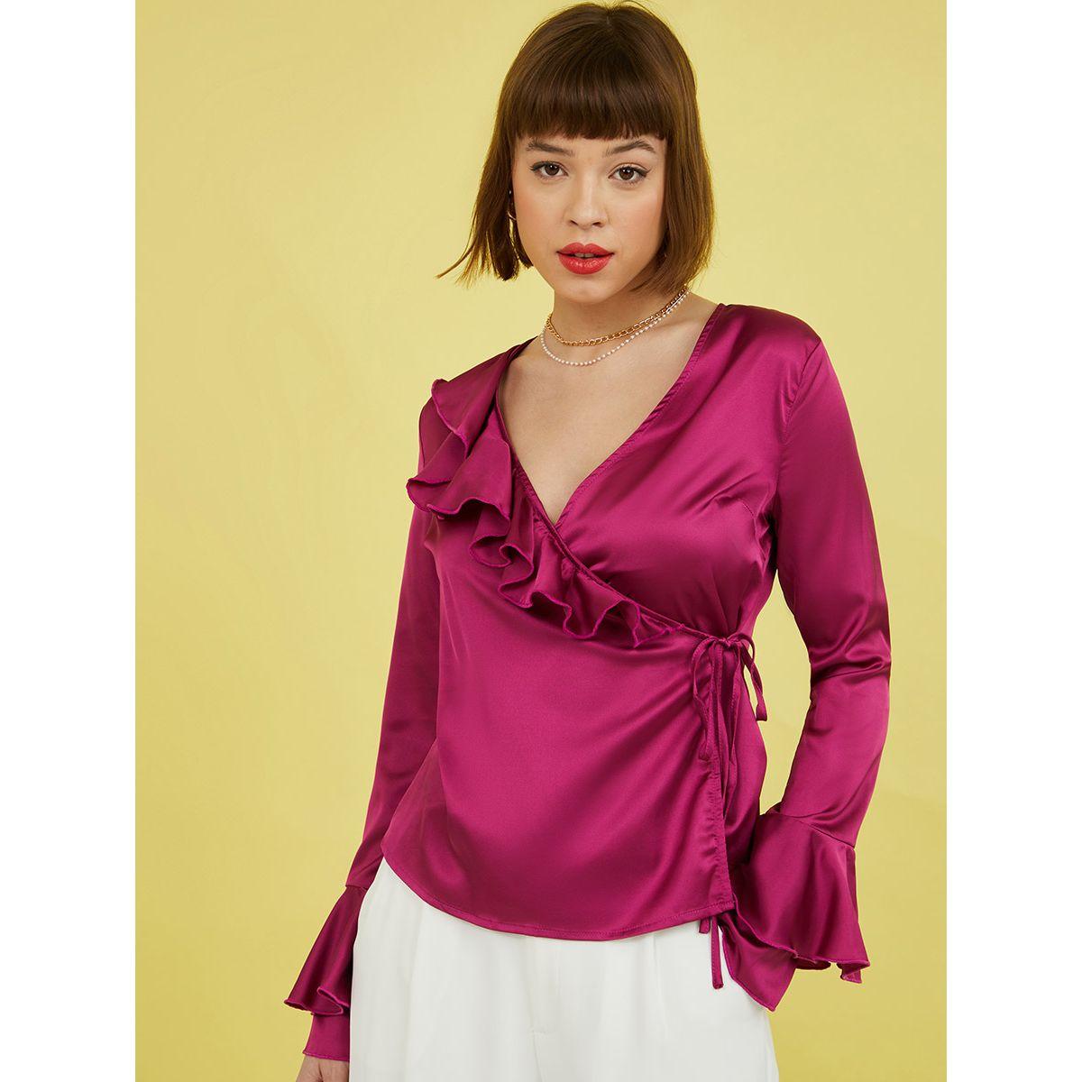 بلوزة بنمط لف واكمام طويلة من ستايلي-women-clothing-shirtsandblouses-blouses-image-3