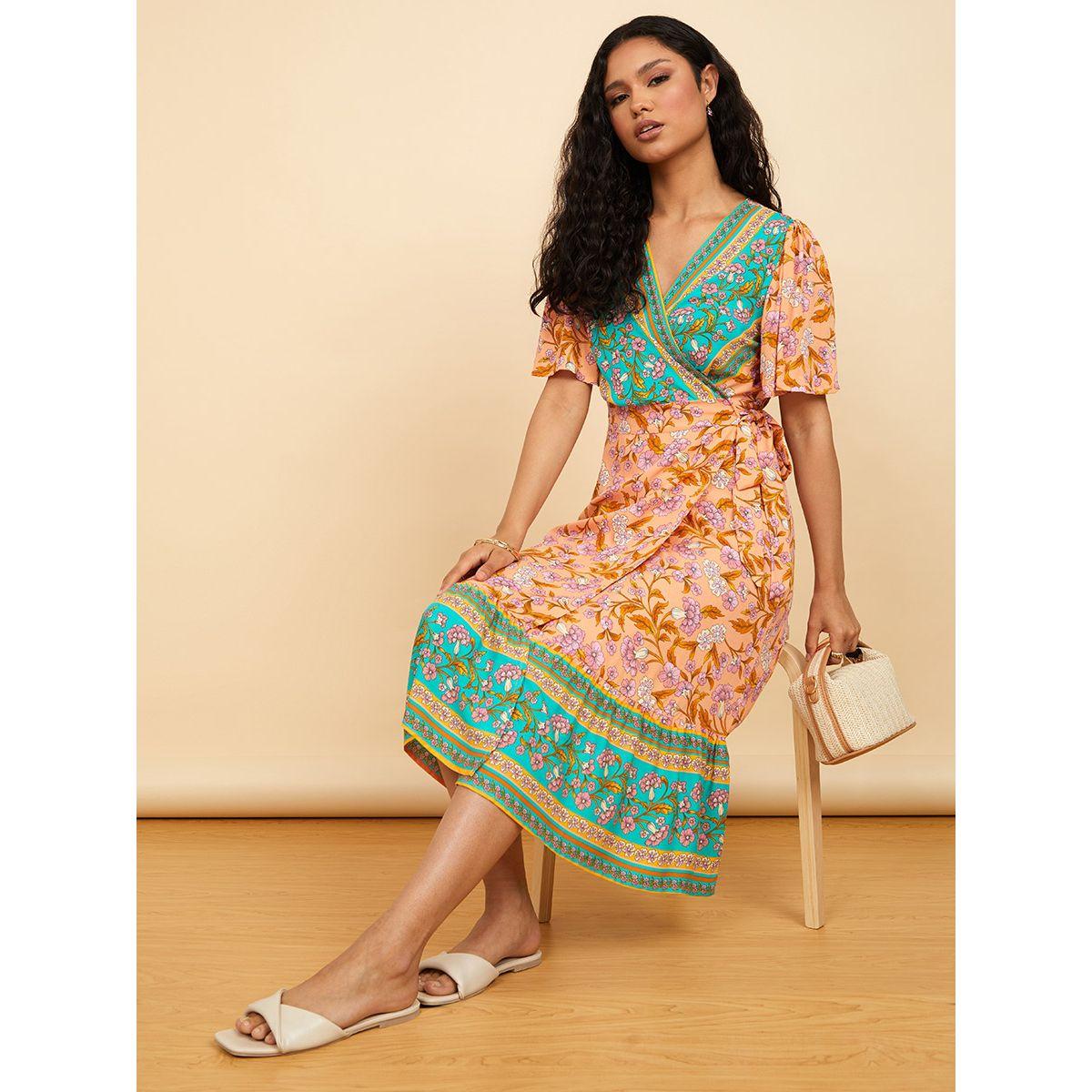 فستان ميدي باكمام قصيرة من ستايلي-women-clothing-dresses-image-3