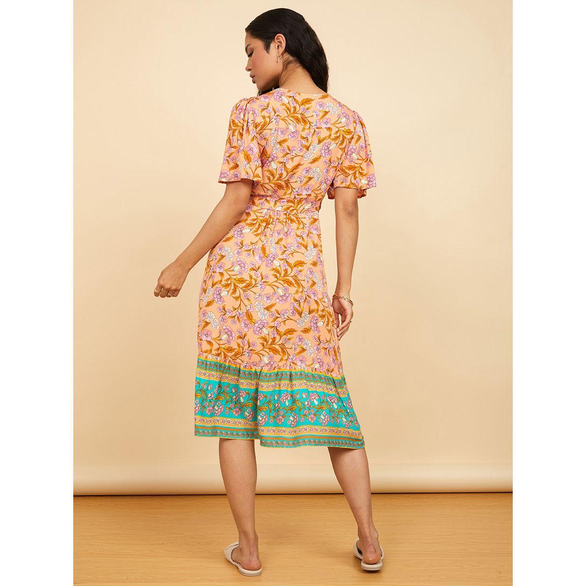 فستان ميدي باكمام قصيرة من ستايلي-women-clothing-dresses-image-5