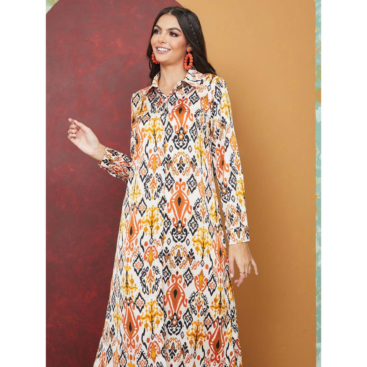 Styli Set of 3 - Abstract Print Longline Shirt, Cami & Trouser Co-Ords-women-clothing-coordsets-image-2