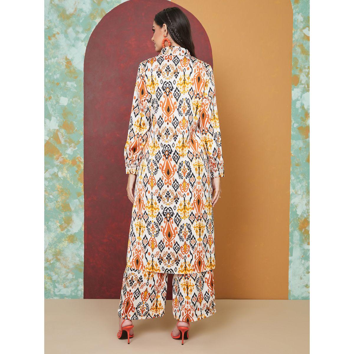 Styli Set of 3 - Abstract Print Longline Shirt, Cami & Trouser Co-Ords-women-clothing-coordsets-image-7