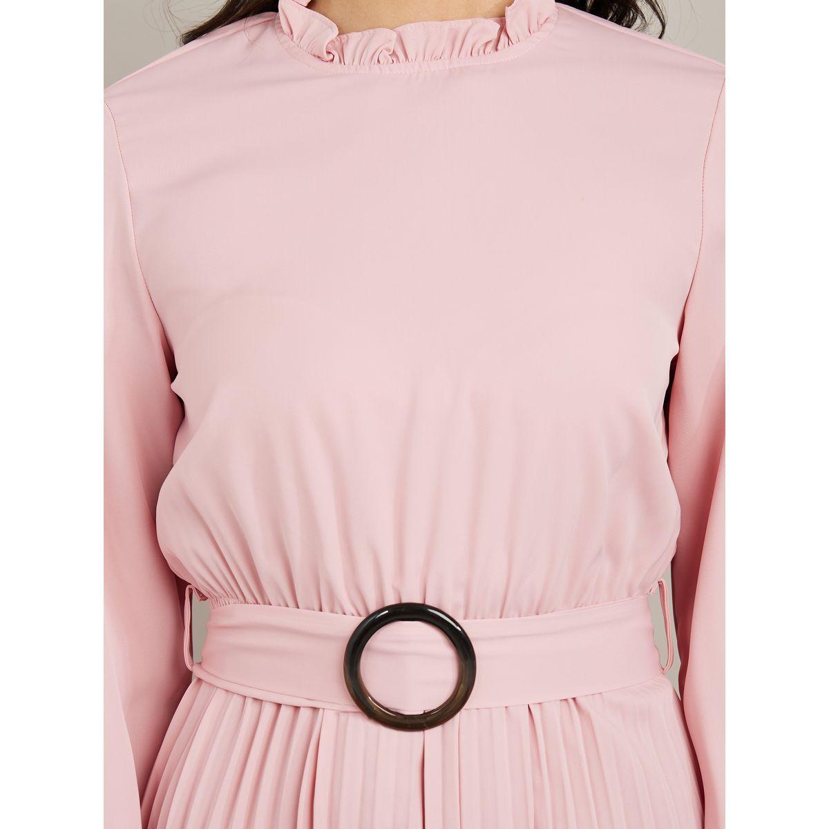 فستان ميدي سادة باكمام طويلة من ستايلي-women-clothing-dresses-image-3