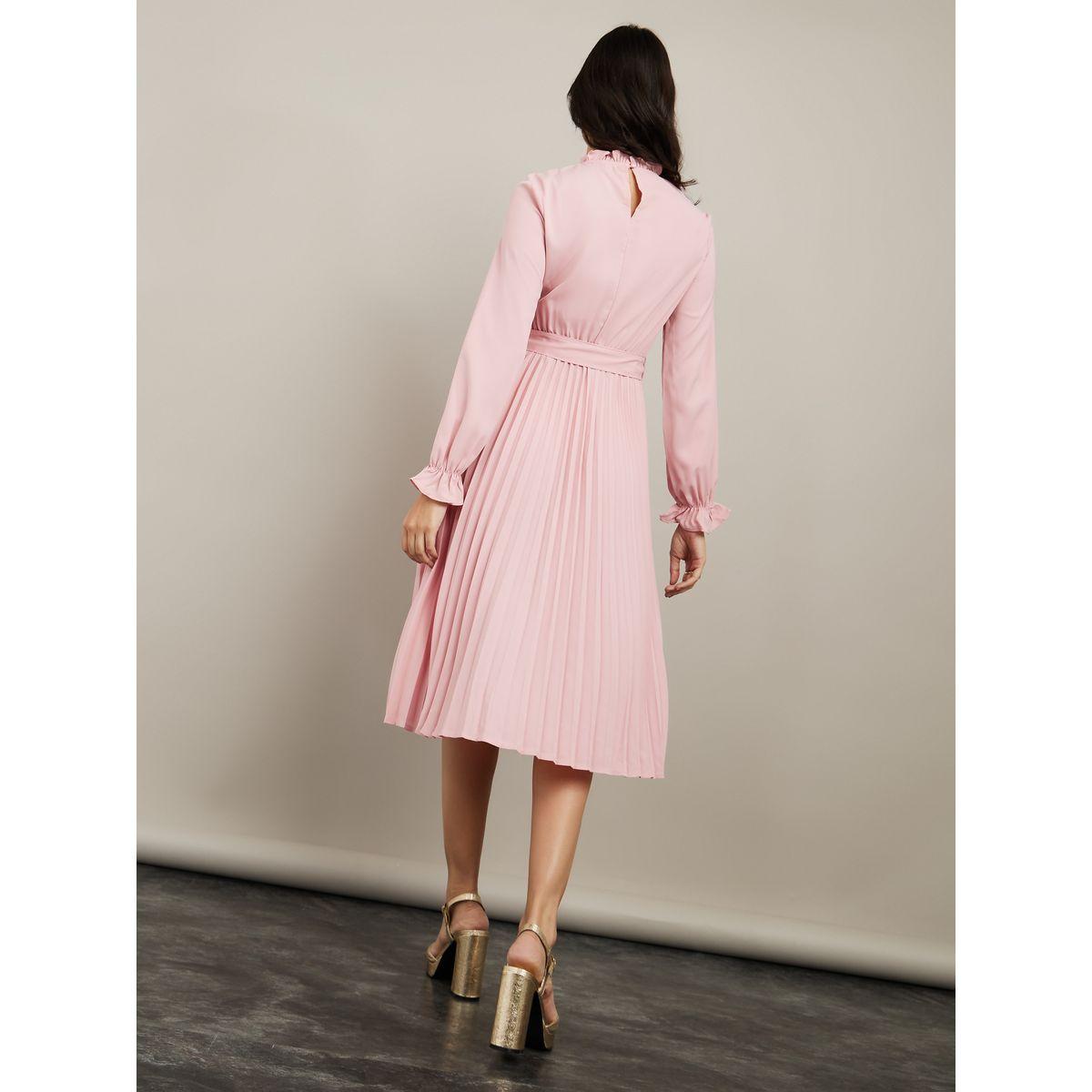 فستان ميدي سادة باكمام طويلة من ستايلي-women-clothing-dresses-image-4