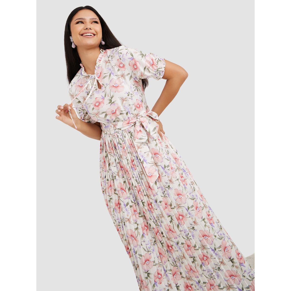 فستان طويل باكمام قصيرة من ستايلي-women-clothing-dresses-image-1