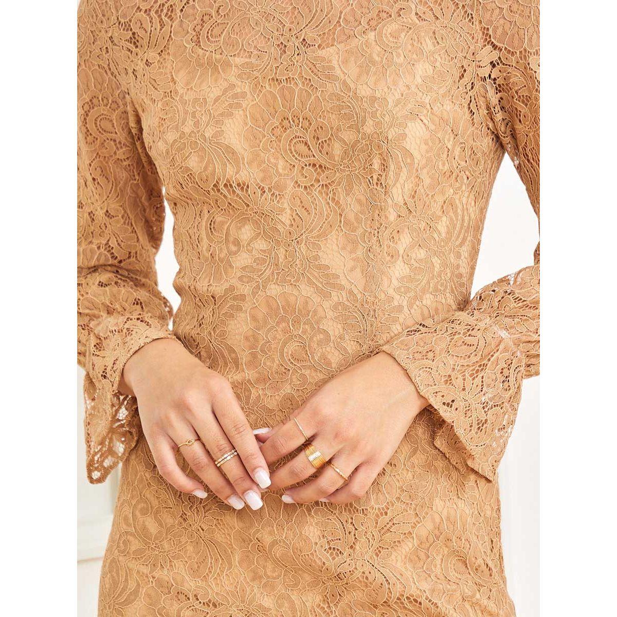 Styli Long Sleeves High Neck Lace Insert Sheath Midi Dress-women-clothing-dresses-image-3