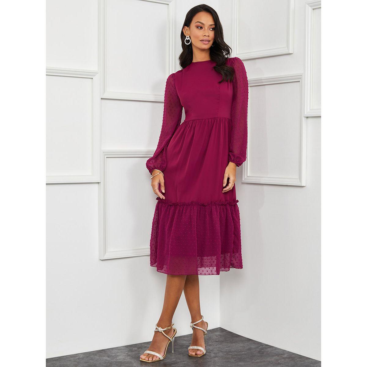فستان ميدي باكمام طويلة من ستايلي-women-clothing-dresses-image-1