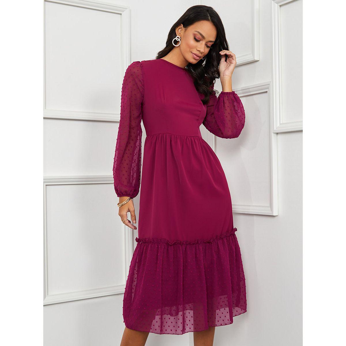 فستان ميدي باكمام طويلة من ستايلي-women-clothing-dresses-image-2