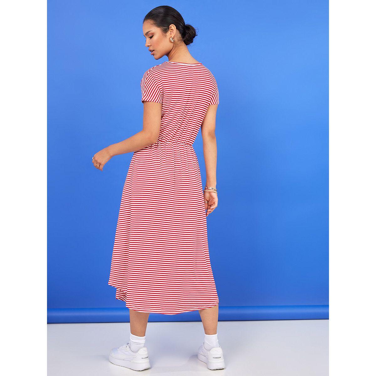 Styli Short Sleeves Striped A-Line Midi Dress-women-clothing-dresses-image-4