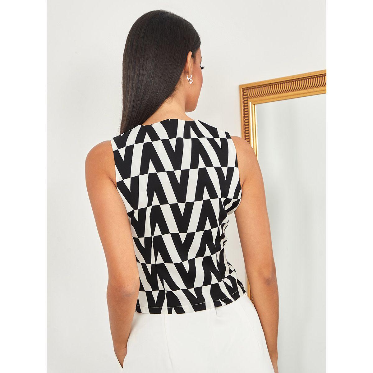 بلوزة مونوكروم بلا اكمام من ستايلي-women-clothing-shirtsandblouses-blouses-image-2