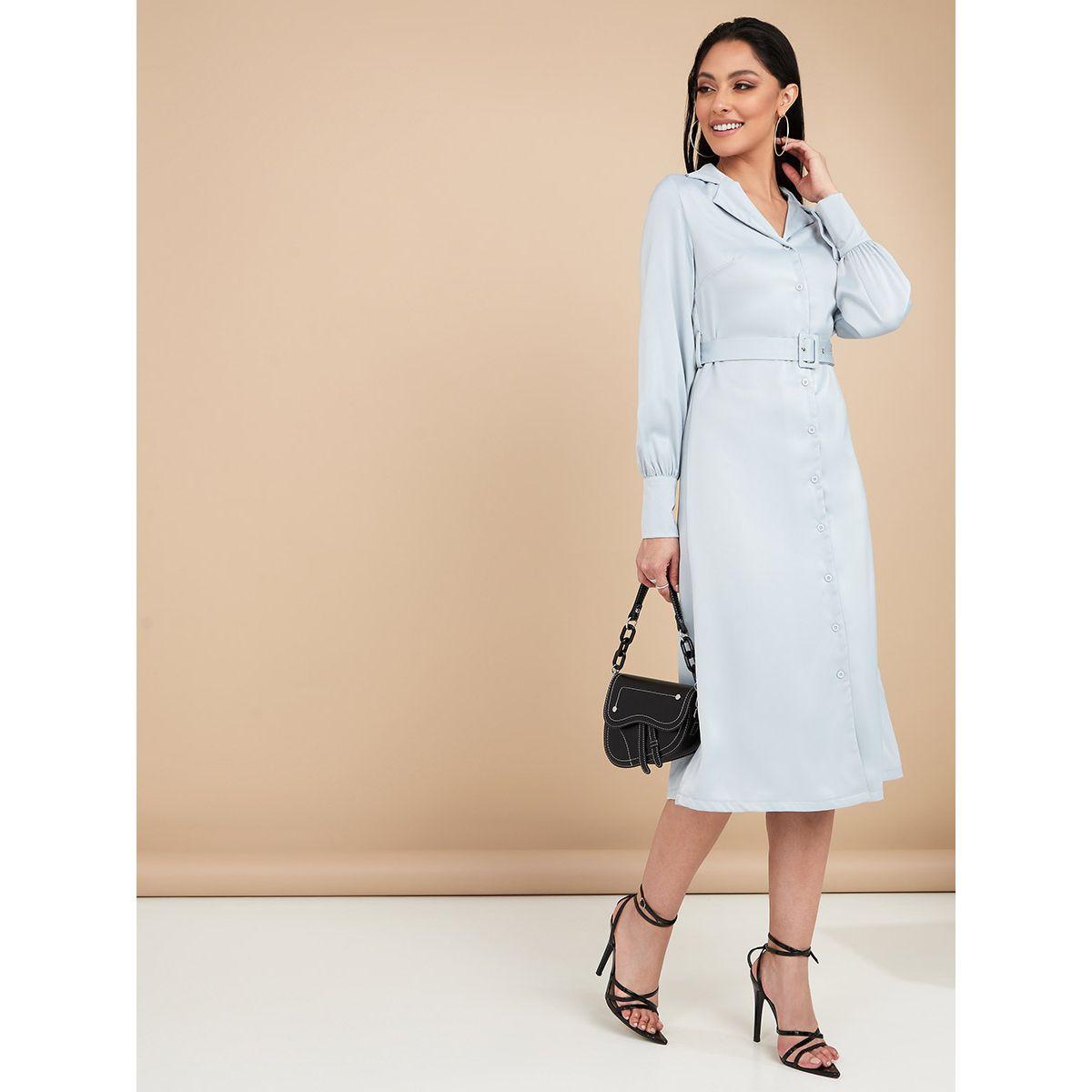Styli Long Sleeves Collared Satin Sheath Midi Dress-women-clothing-dresses-image-1