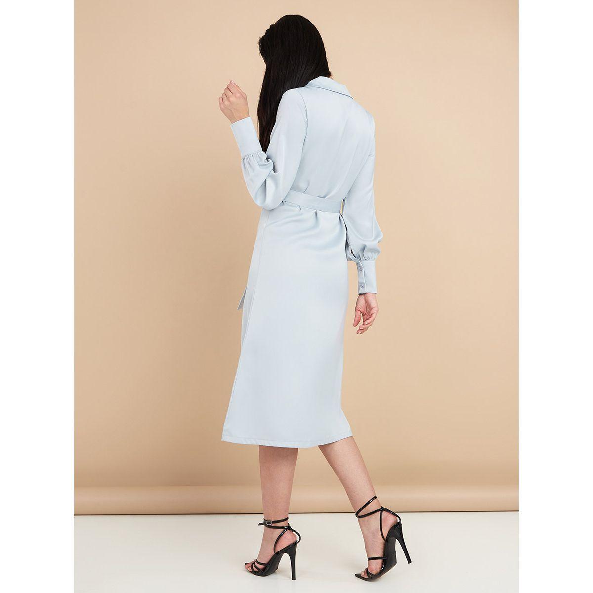 Styli Long Sleeves Collared Satin Sheath Midi Dress-women-clothing-dresses-image-4