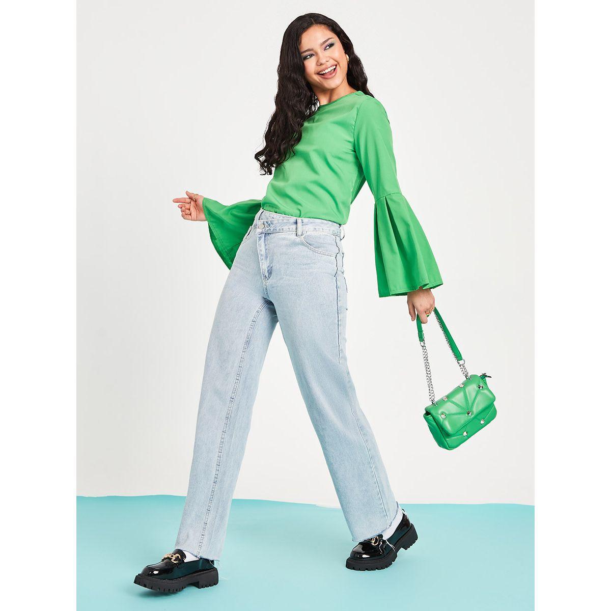Styli Bell Long Sleeves Round Neck Blouse-women-clothing-shirtsandblouses-blouses-image-2