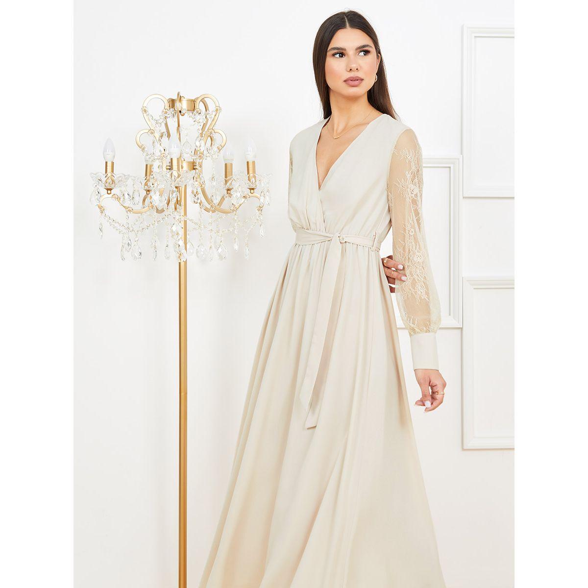 Styli Long Sleeves Lace Insert Wrap Front A-Line Maxi Dress-women-clothing-dresses-image-2