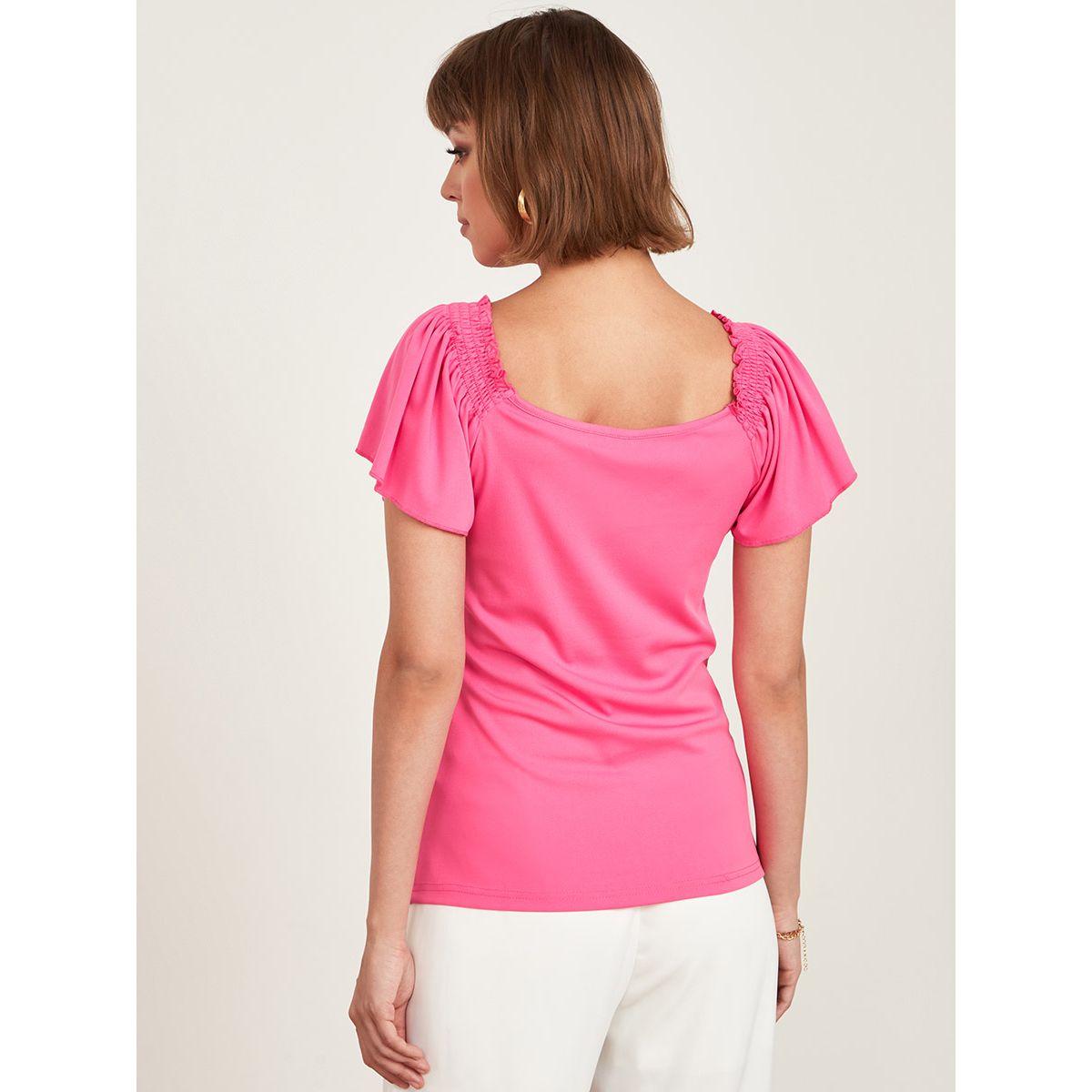 بلوزة مزمومة باكمام قصيرة-women-clothing-shirtsandblouses-blouses-image-5