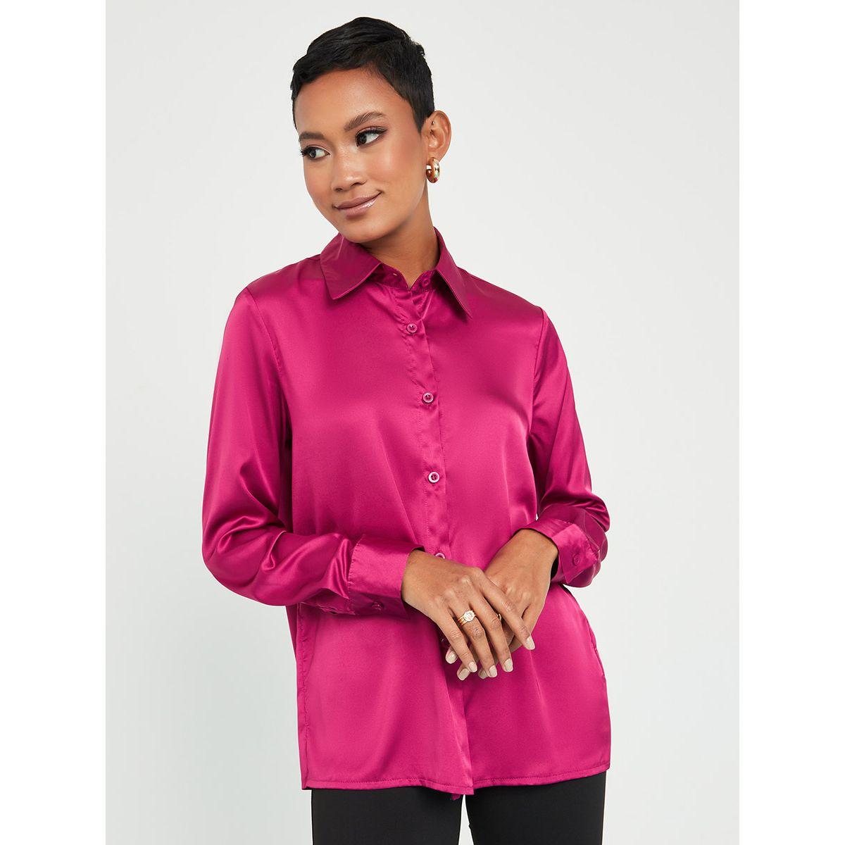 Styli Satin Long Sleeves Button Through Shirt-women-clothing-shirtsandblouses-shirts-image-2