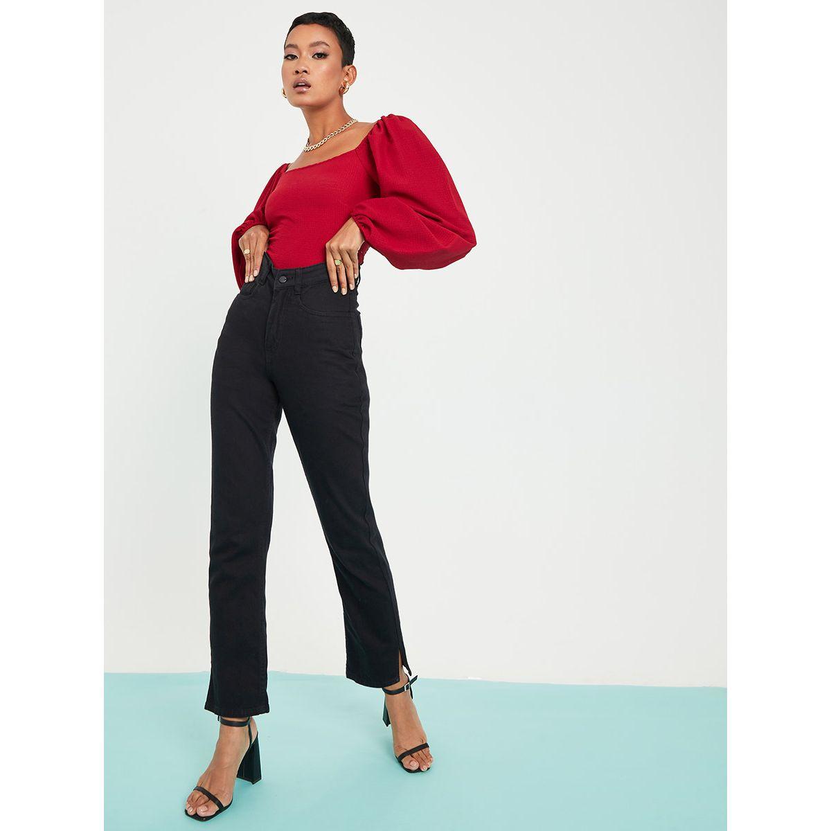 بلوزة بياقة واسعة واكمام بالون من ستايلي-women-clothing-shirtsandblouses-blouses-image-2