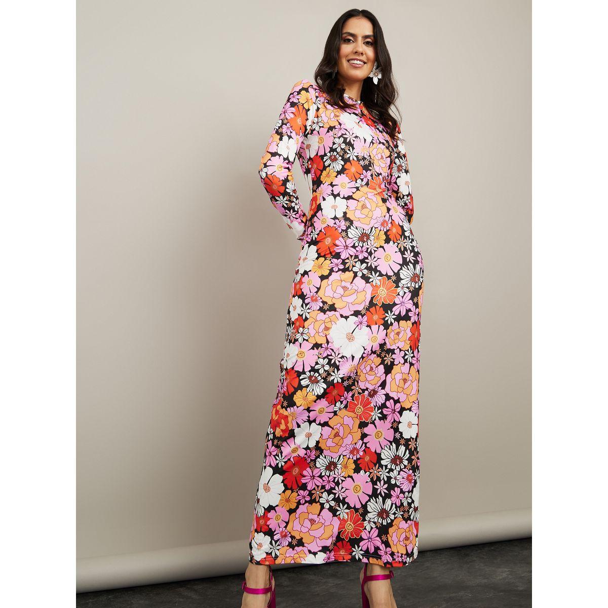 Styli Long Sleeves Floral Print A-Line Maxi Dress-women-clothing-dresses-image-1