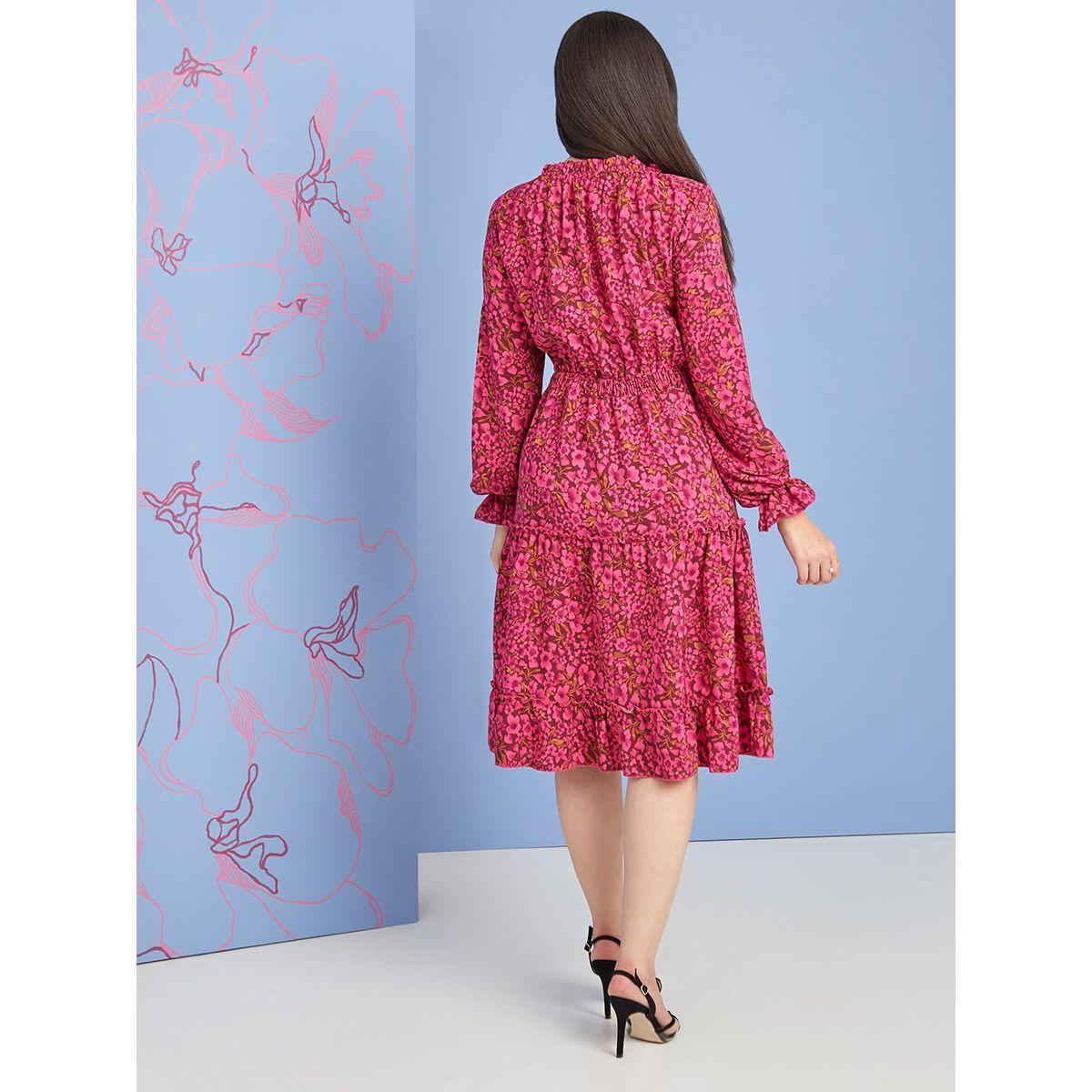فستان مطبع بزهور واكمام طويلة من ستايلي-women-clothing-dresses-image-4