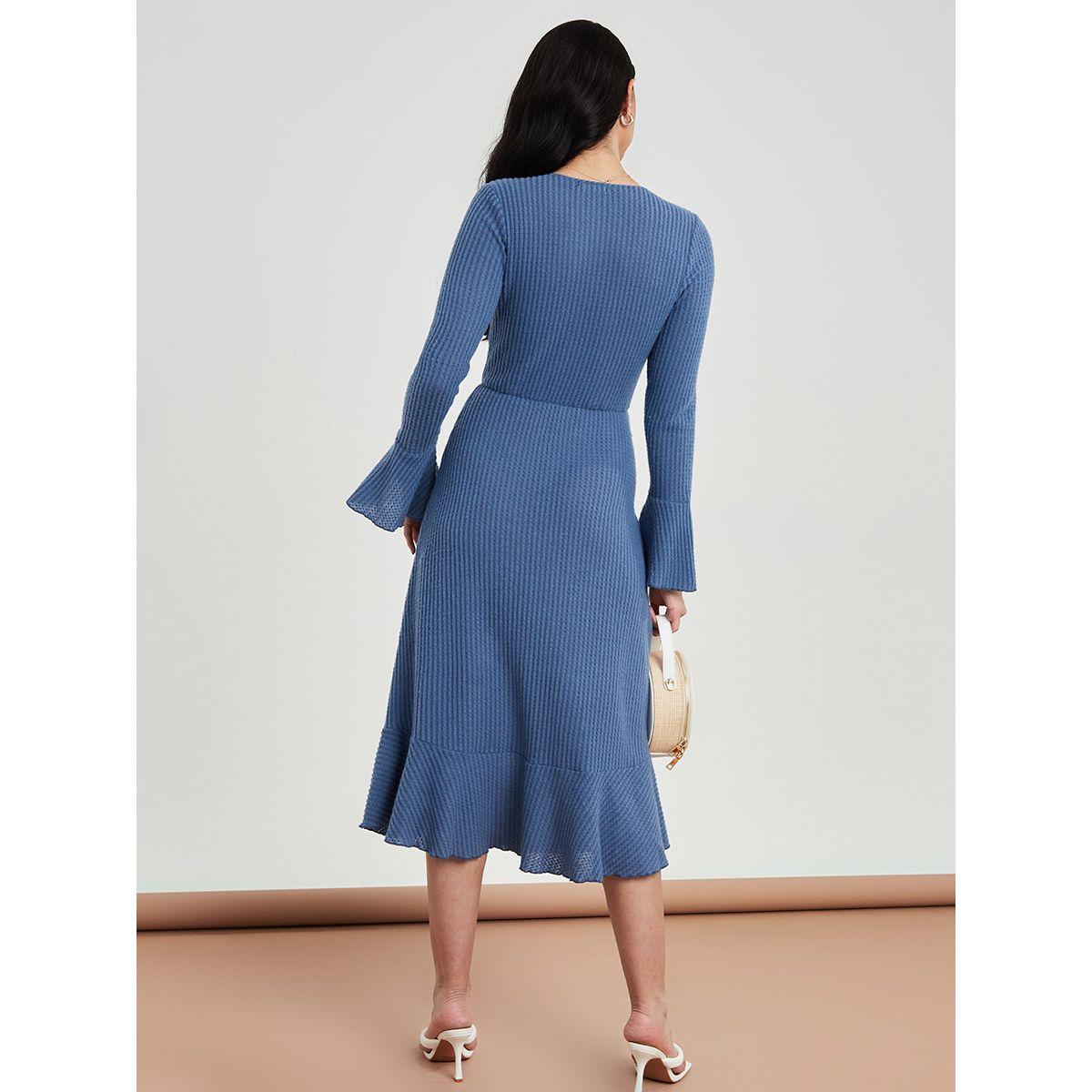 فستان ميدي مضلع باكمام طويلة من ستايلي-women-clothing-dresses-image-4