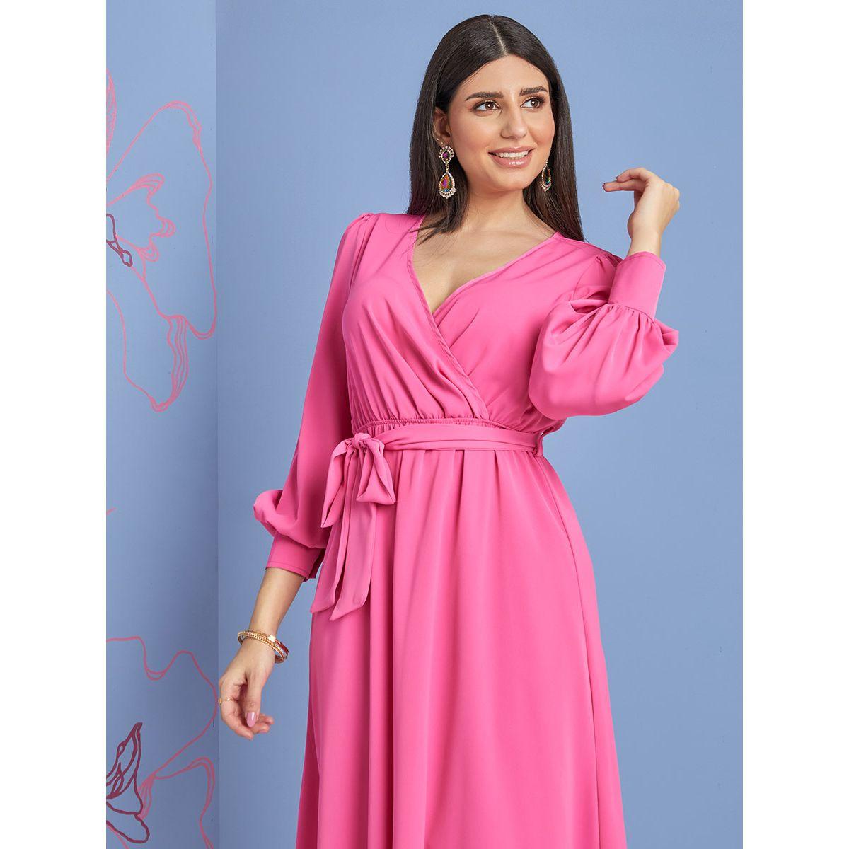فستان ميدي بنمط لف من ستايلي-women-clothing-dresses-image-2