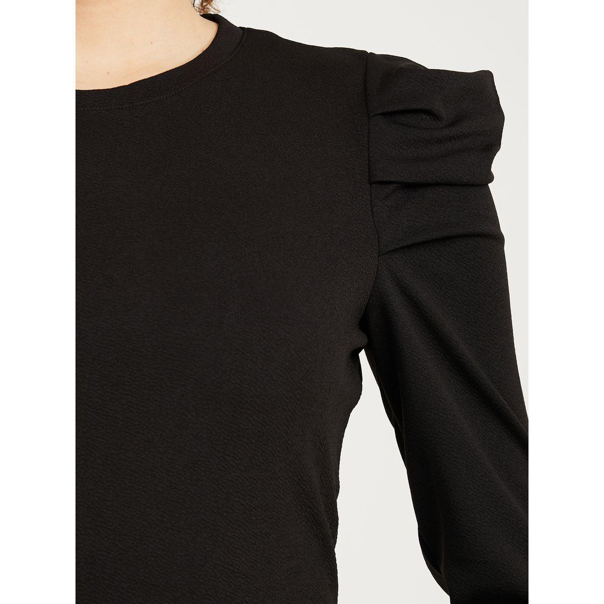 Styli Long Sleeves High Neck Plain Bodycon Knee Length Dress-women-clothing-dresses-image-3