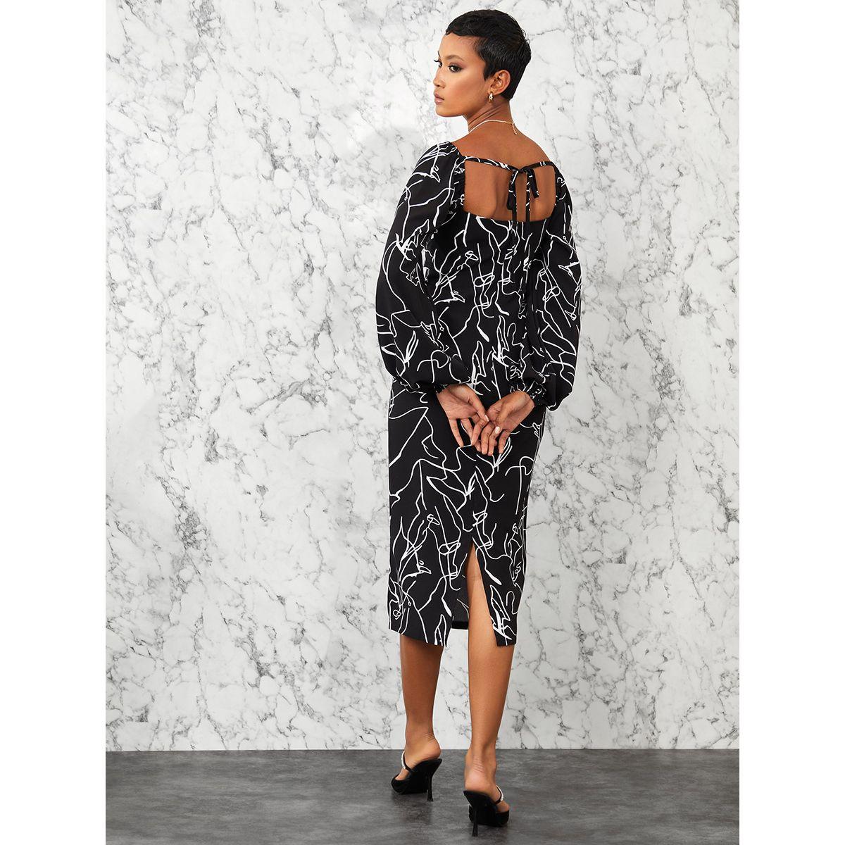 فستان ميدي باكمام طويلة من ستايلي-women-clothing-dresses-image-4