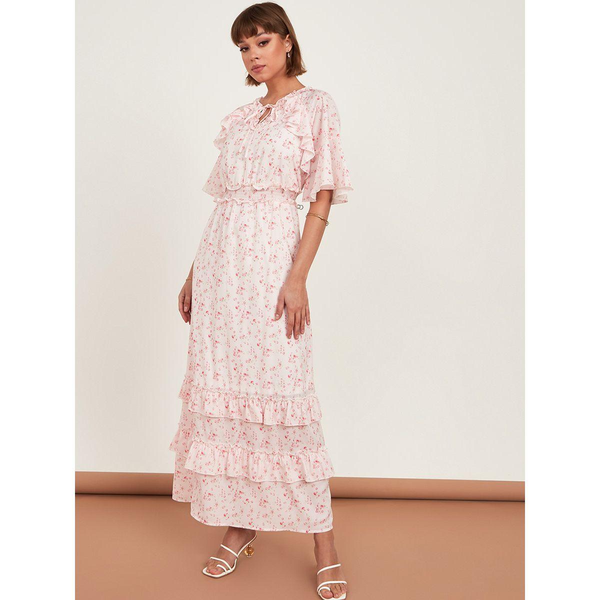 فستان طويل باكمام قصيرة وكشكش من ريد تايب-women-clothing-dresses-image-1