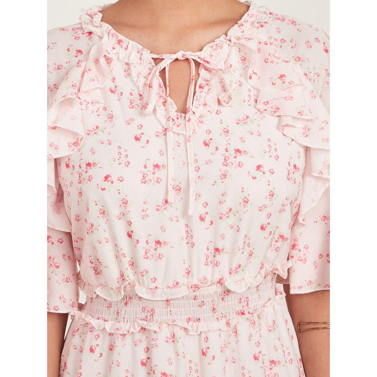 فستان طويل باكمام قصيرة وكشكش من ريد تايب-women-clothing-dresses-image-3