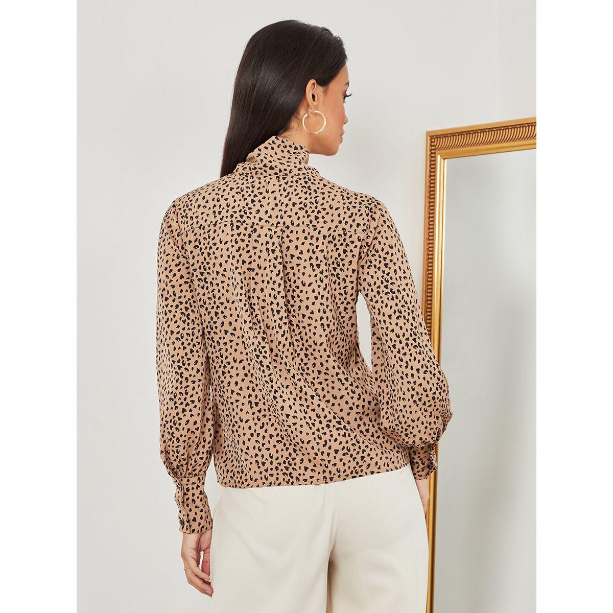 بلوزة بياقة عالية واكمام طويلة من ستايلي-women-clothing-shirtsandblouses-blouses-image-5