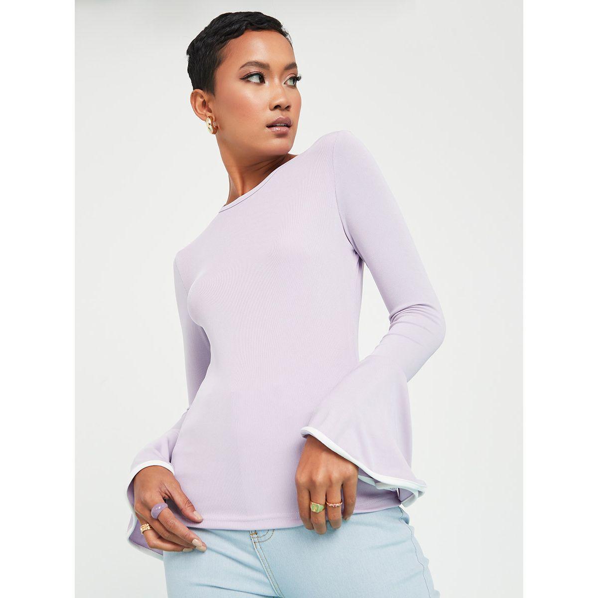 بلوزة بياقة دائرية واكمام واسعة-women-clothing-shirtsandblouses-blouses-image-3