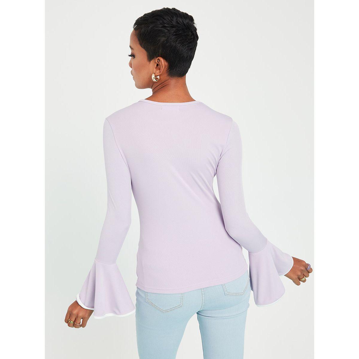 بلوزة بياقة دائرية واكمام واسعة-women-clothing-shirtsandblouses-blouses-image-5