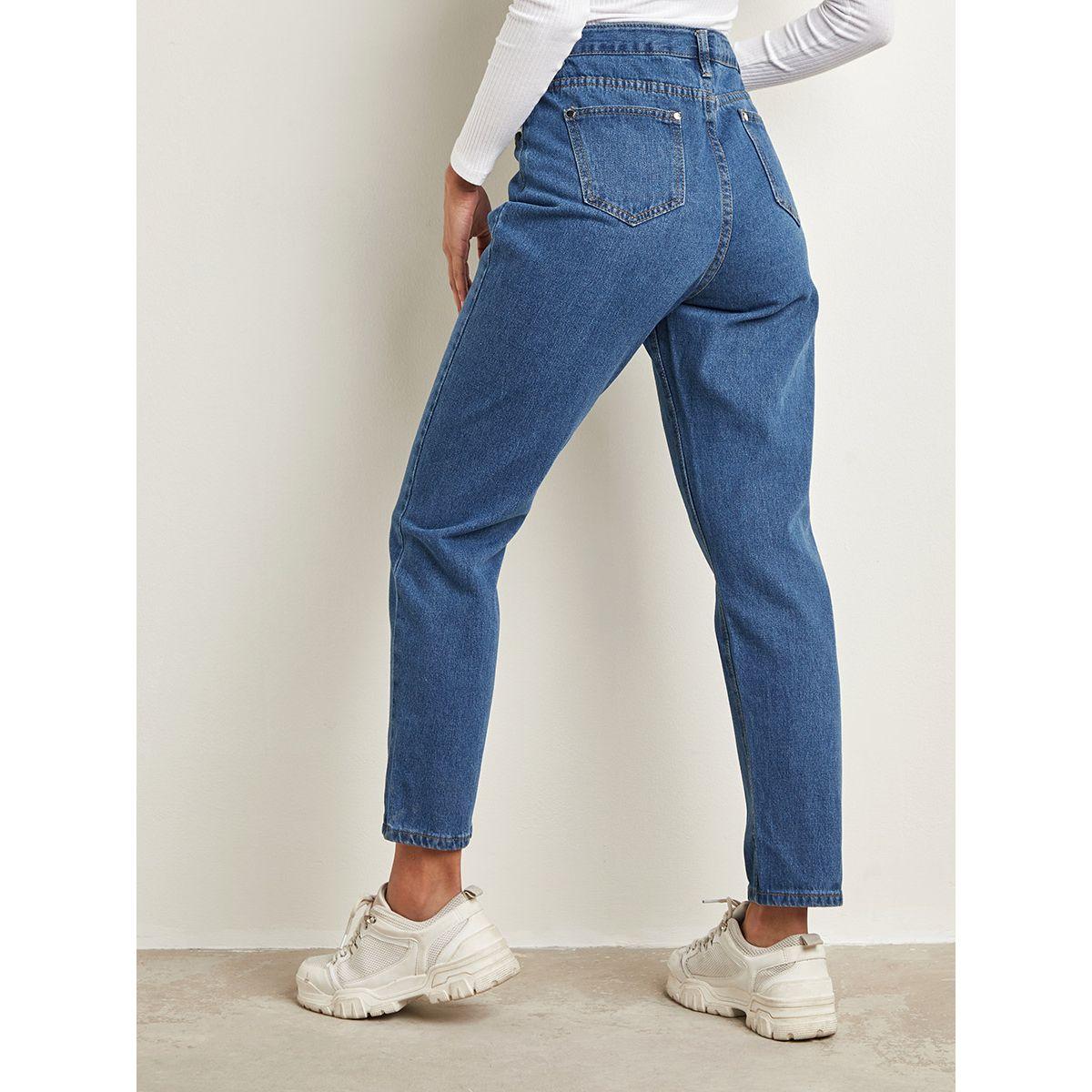 Styli Pocket Construct Solid Mom Jeans-women-clothing-bottoms-jeans-image-3