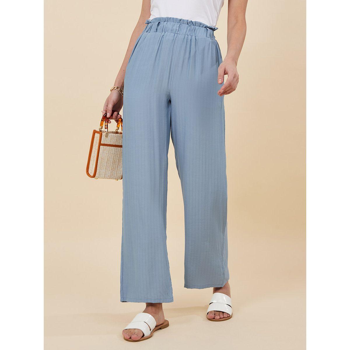 Styli Pinstripe Wide Leg Trouser with Side Pocket-women-clothing-bottoms-trousers-image-1