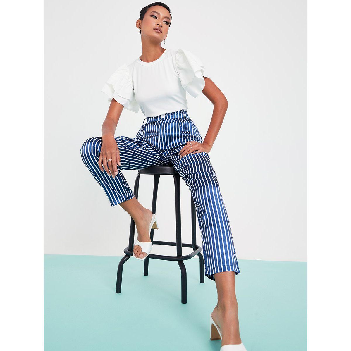 Styli High Rise Striped Trouser with Belt Loops-women-clothing-bottoms-trousers-image-1