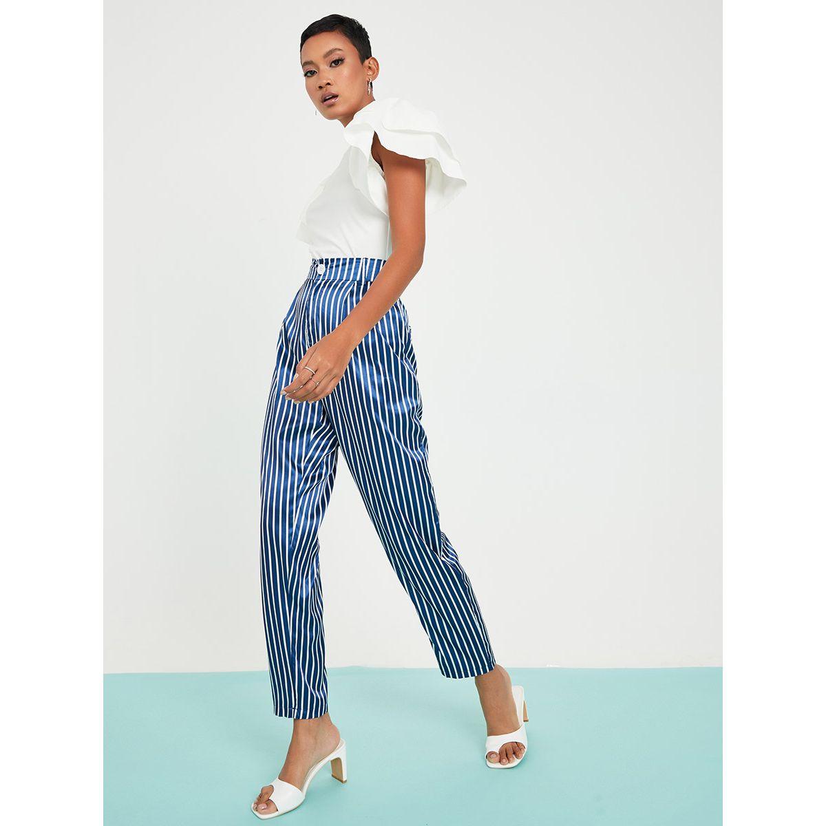 Styli High Rise Striped Trouser with Belt Loops-women-clothing-bottoms-trousers-image-2