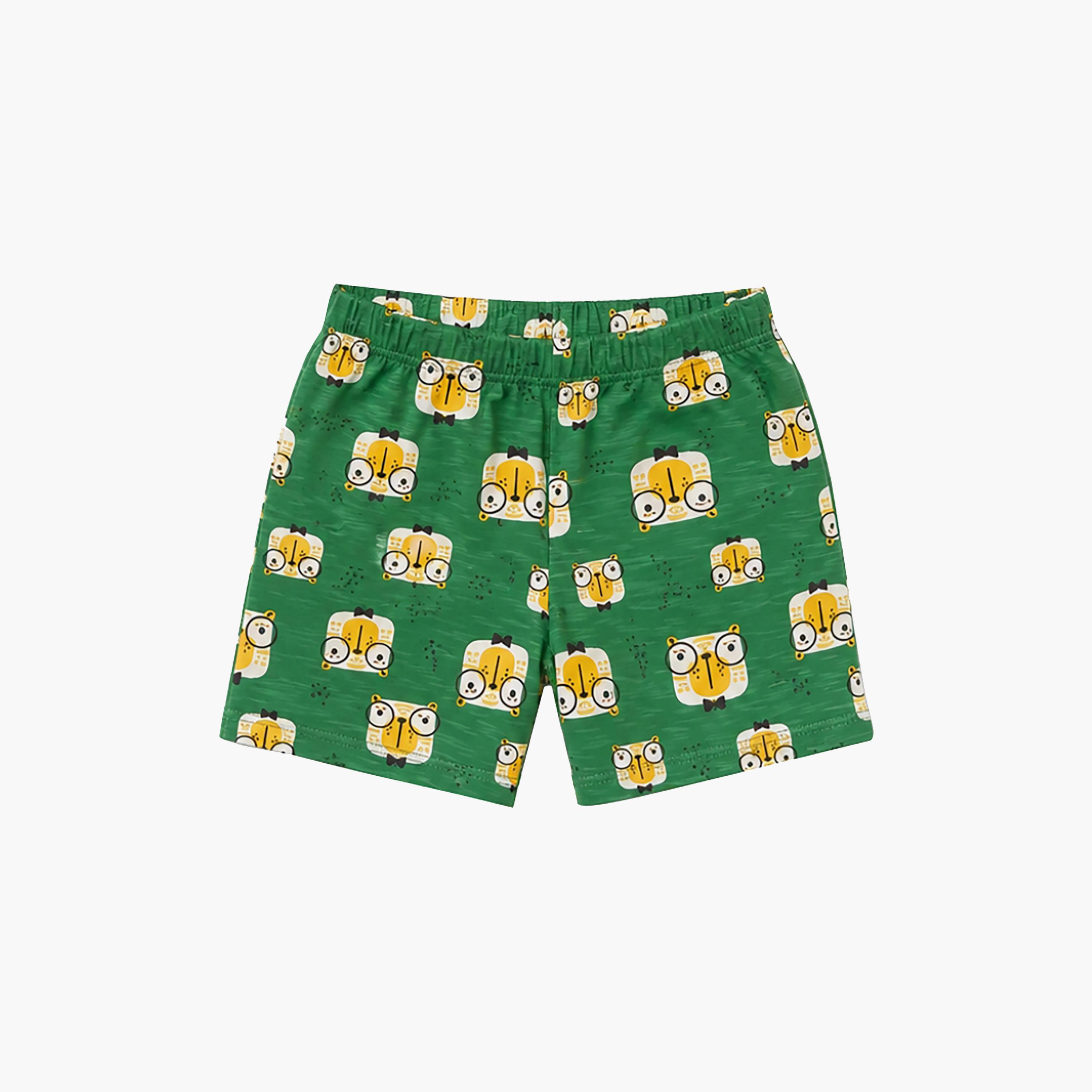 Babyqlo Owl Print Short Sleeves T-Shirt & Shorts Co-ord Set-boys-clothing-setsandcoords-image-7