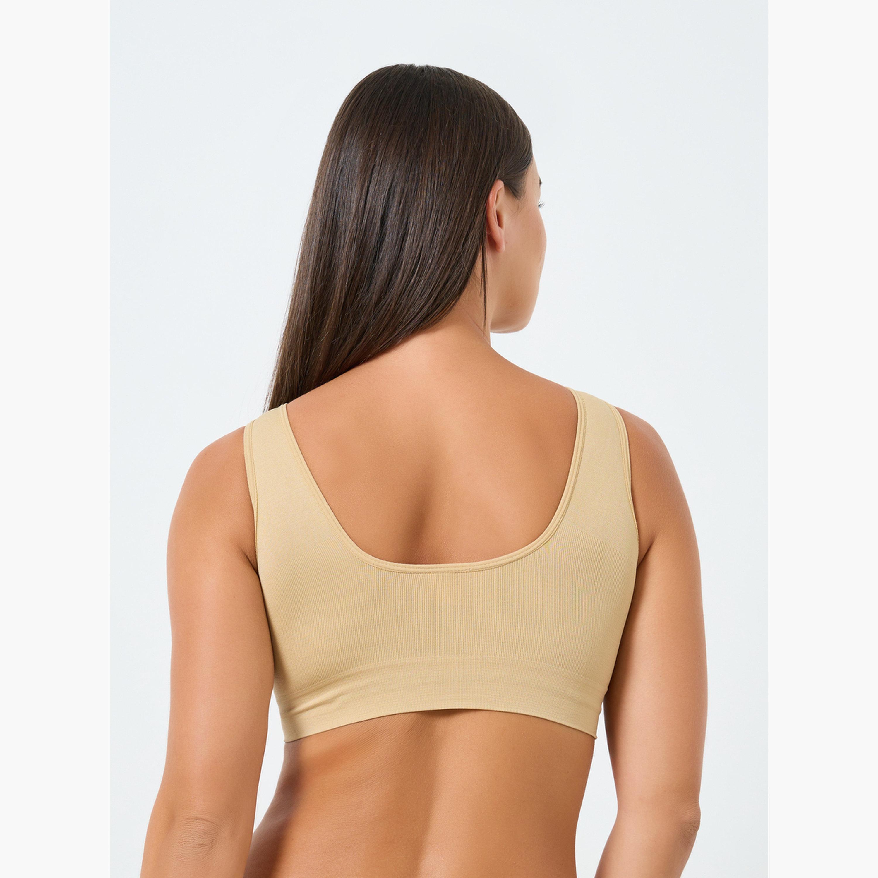 ستايلي - عبوة من قطعتين - قميص قصير مريح بدون درزات وغير مبطن-women-clothing-lingerie-bras-image-4