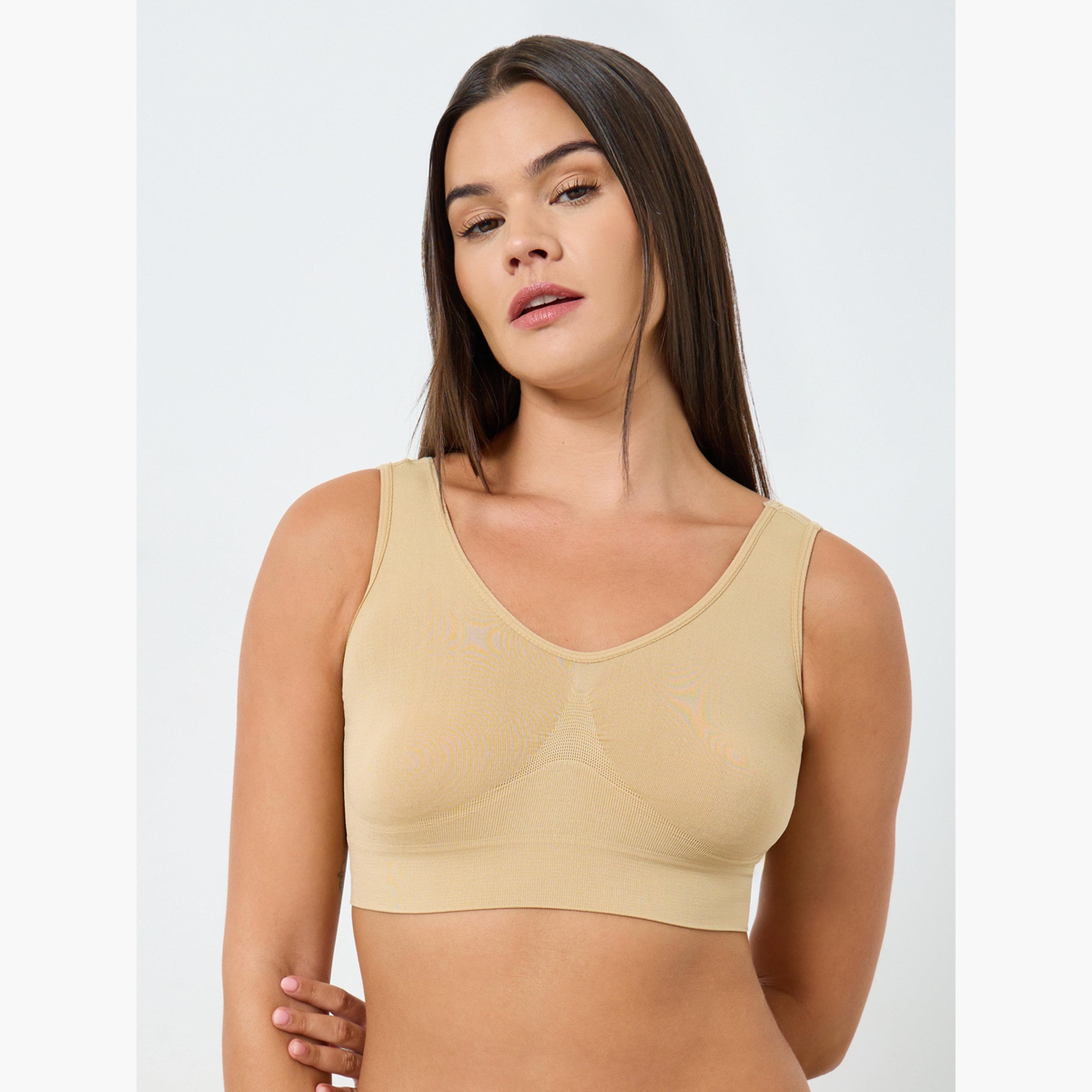 ستايلي - عبوة من قطعتين - قميص قصير مريح بدون درزات وغير مبطن-women-clothing-lingerie-bras-image-5