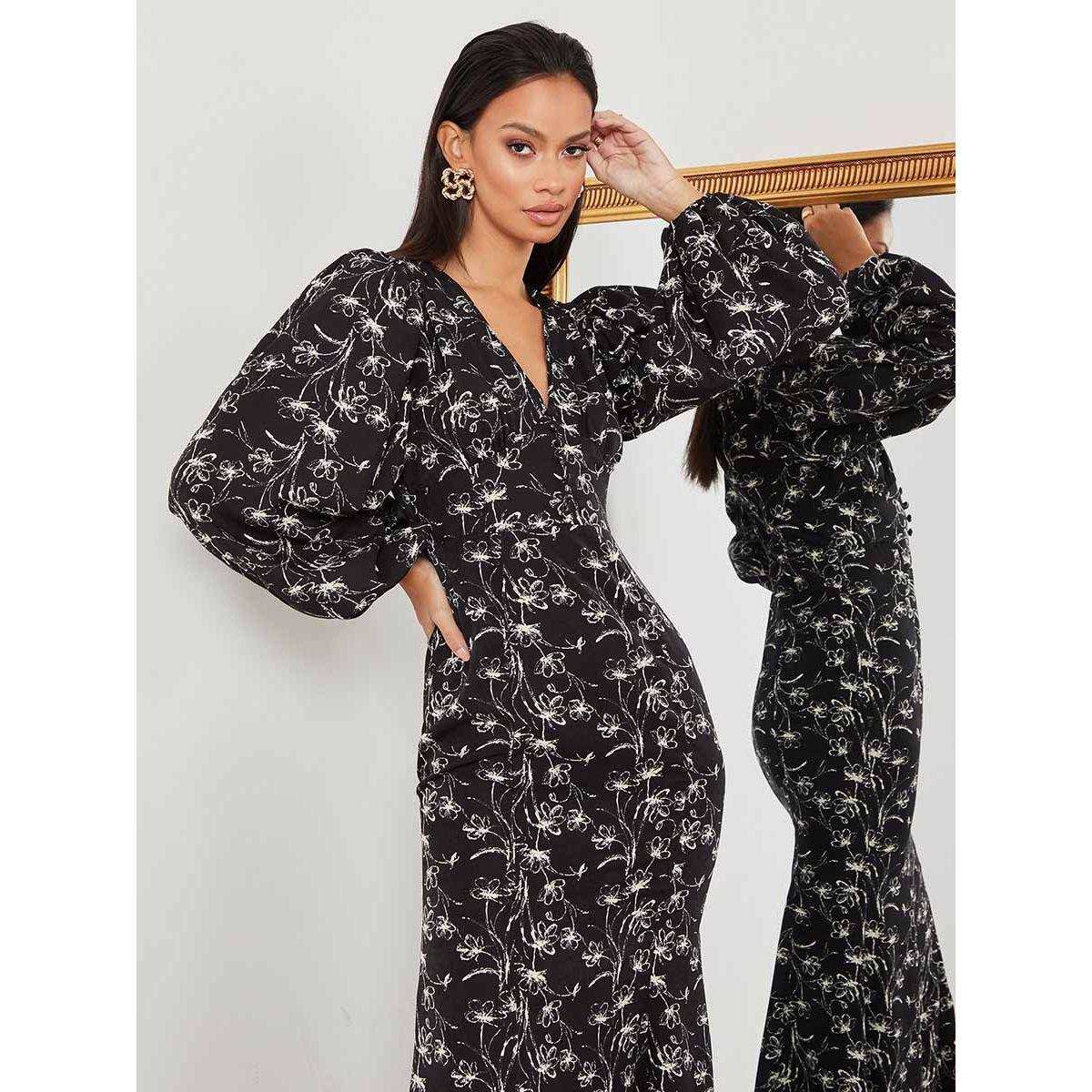 فستان طويل مطبع بزهور من ستايلي-women-clothing-dresses-image-2