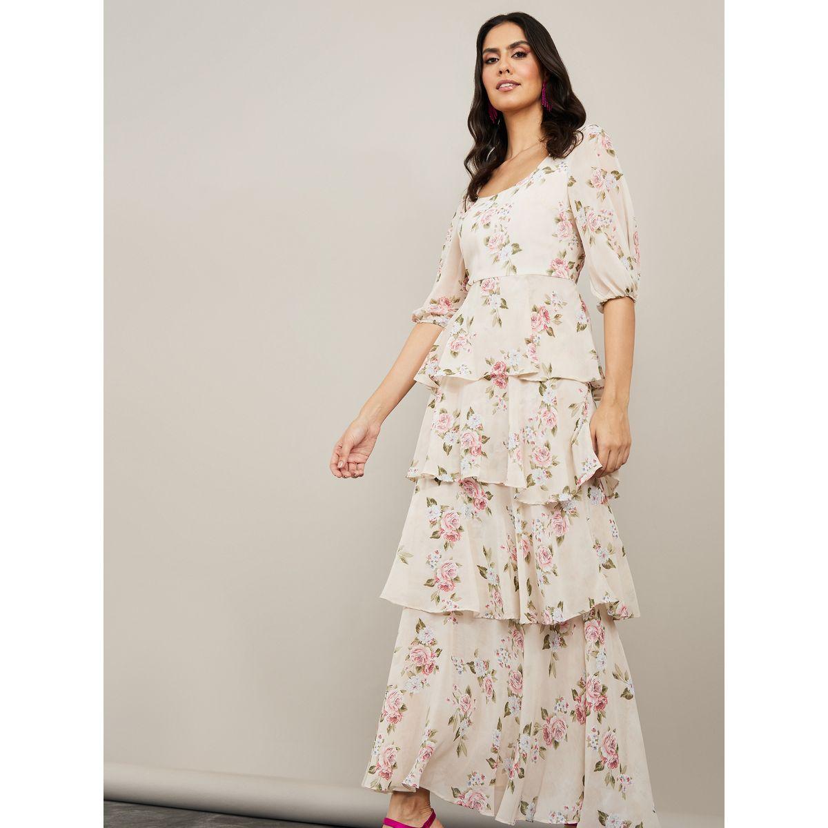 فستان طويل باكمام قصيرة من ستايلي-women-clothing-dresses-image-1
