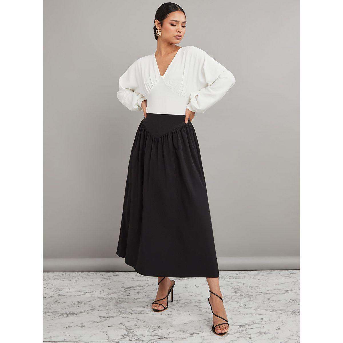 Styli Woven Maxi Skirt with Wide Waistband Detail-women-clothing-bottoms-skirts-image-1