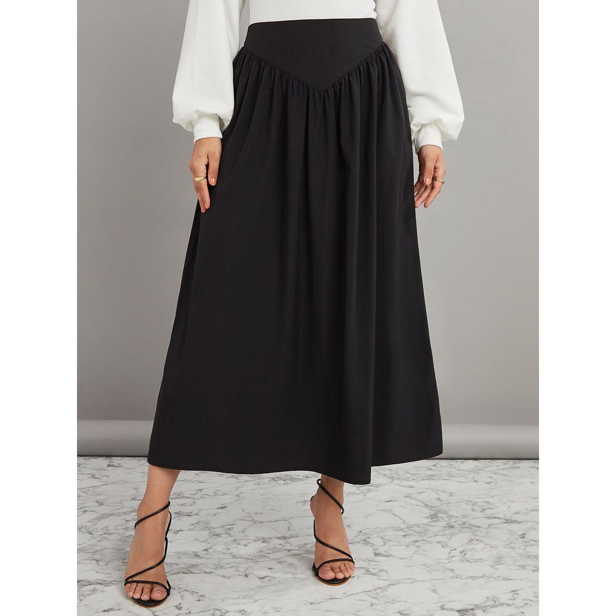 Styli Woven Maxi Skirt with Wide Waistband Detail-women-clothing-bottoms-skirts-image-2